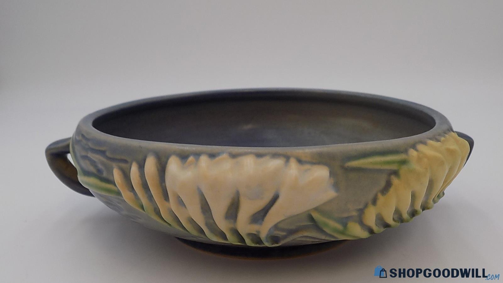 Vintage Roseville Pottery Freesia Blue Bowl Deft Blue - 464-6 ...