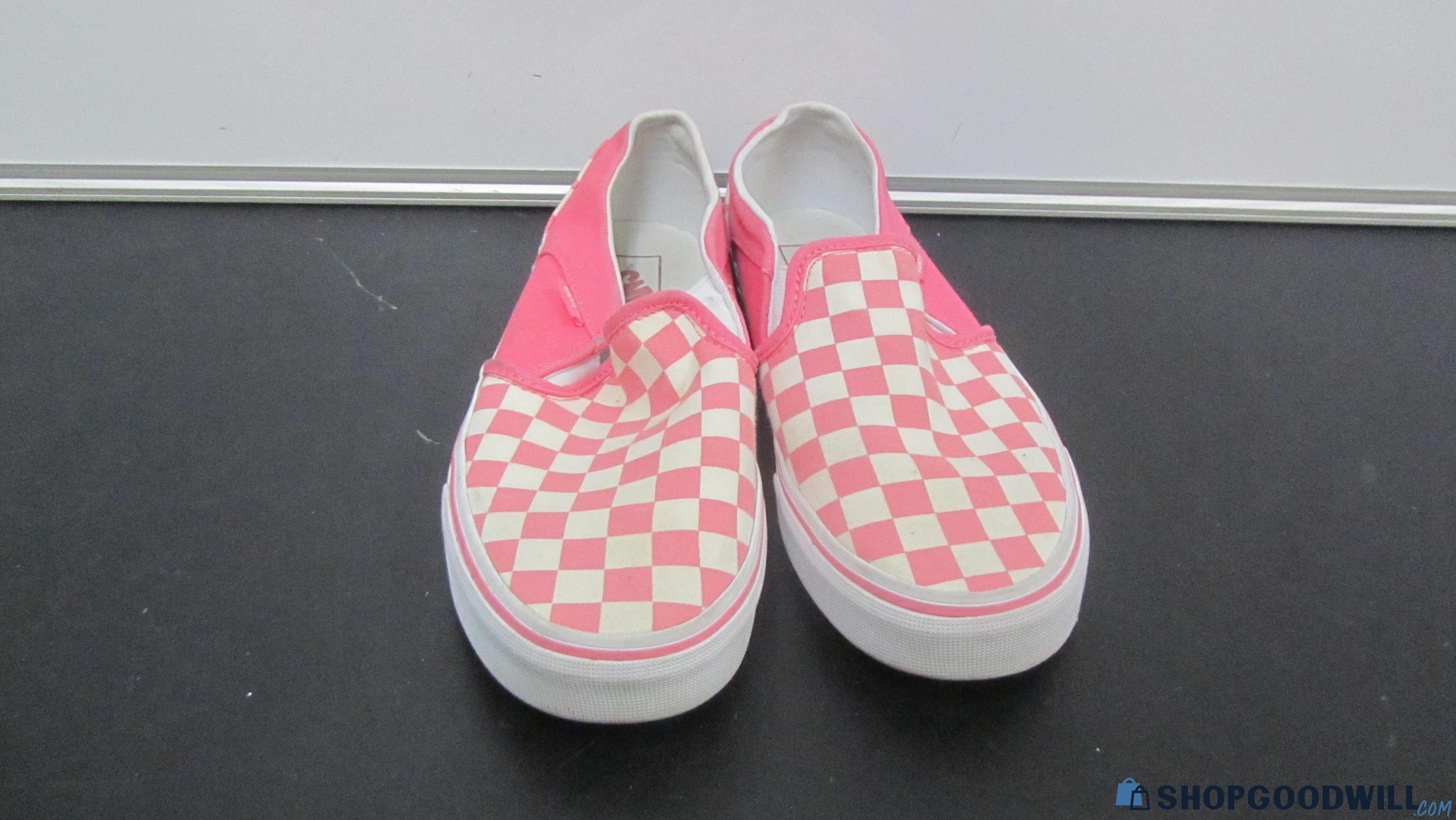 Vans Womens Pink Checker Shoes Size: 7 1/2 - shopgoodwill.com