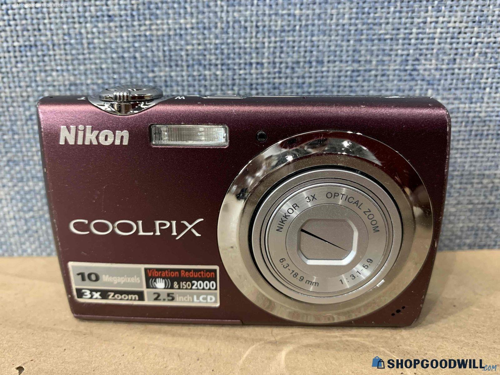 Nikon CoolPix S220 Plum Digital Camera - shopgoodwill.com