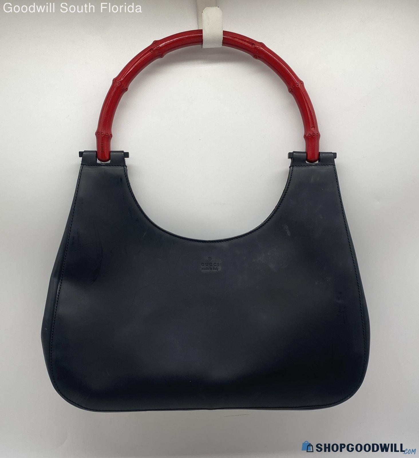 Authentic Gucci Womens Black W/ Red Trim Purse | ShopGoodwill.com