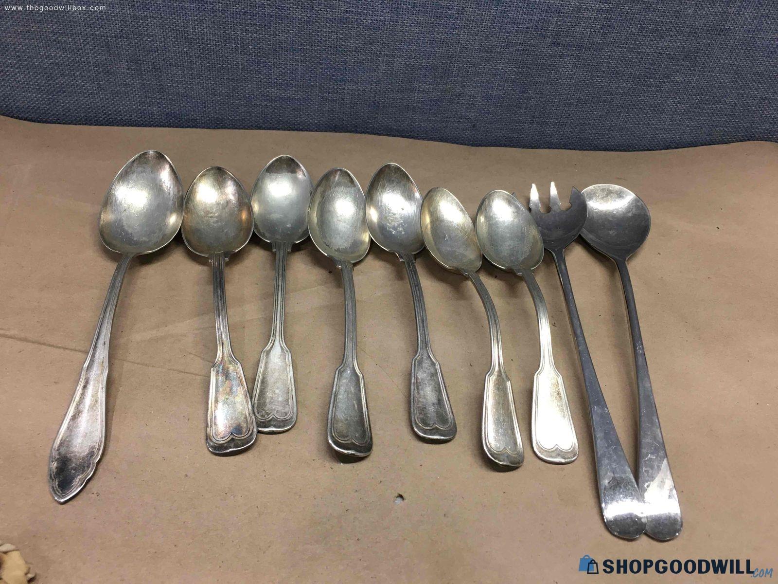 9 Silver Toned Utensils - shopgoodwill.com