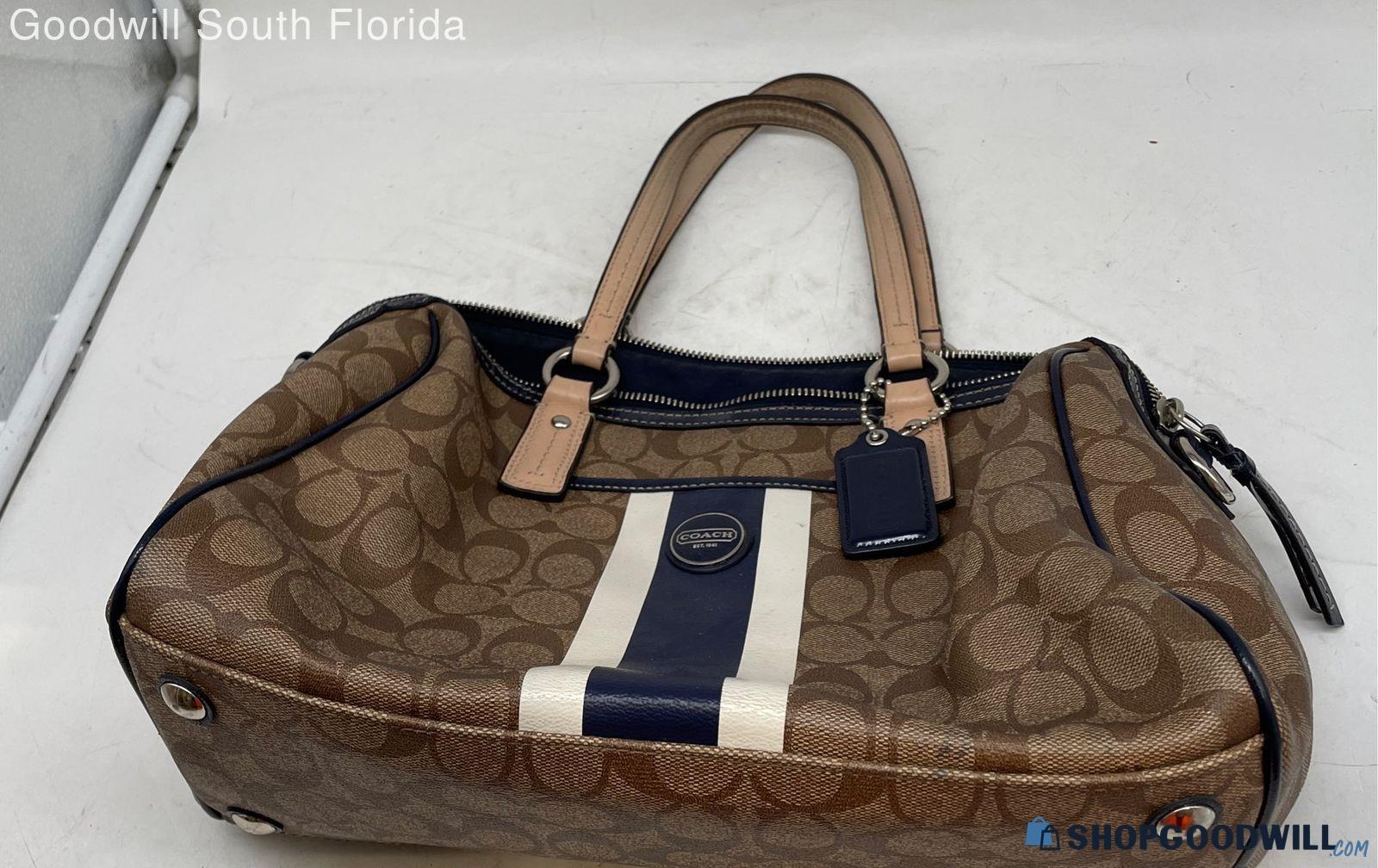 Coach Womens Brown E1394-f24362 Monogram Print Stripe Pvc Zipper ...