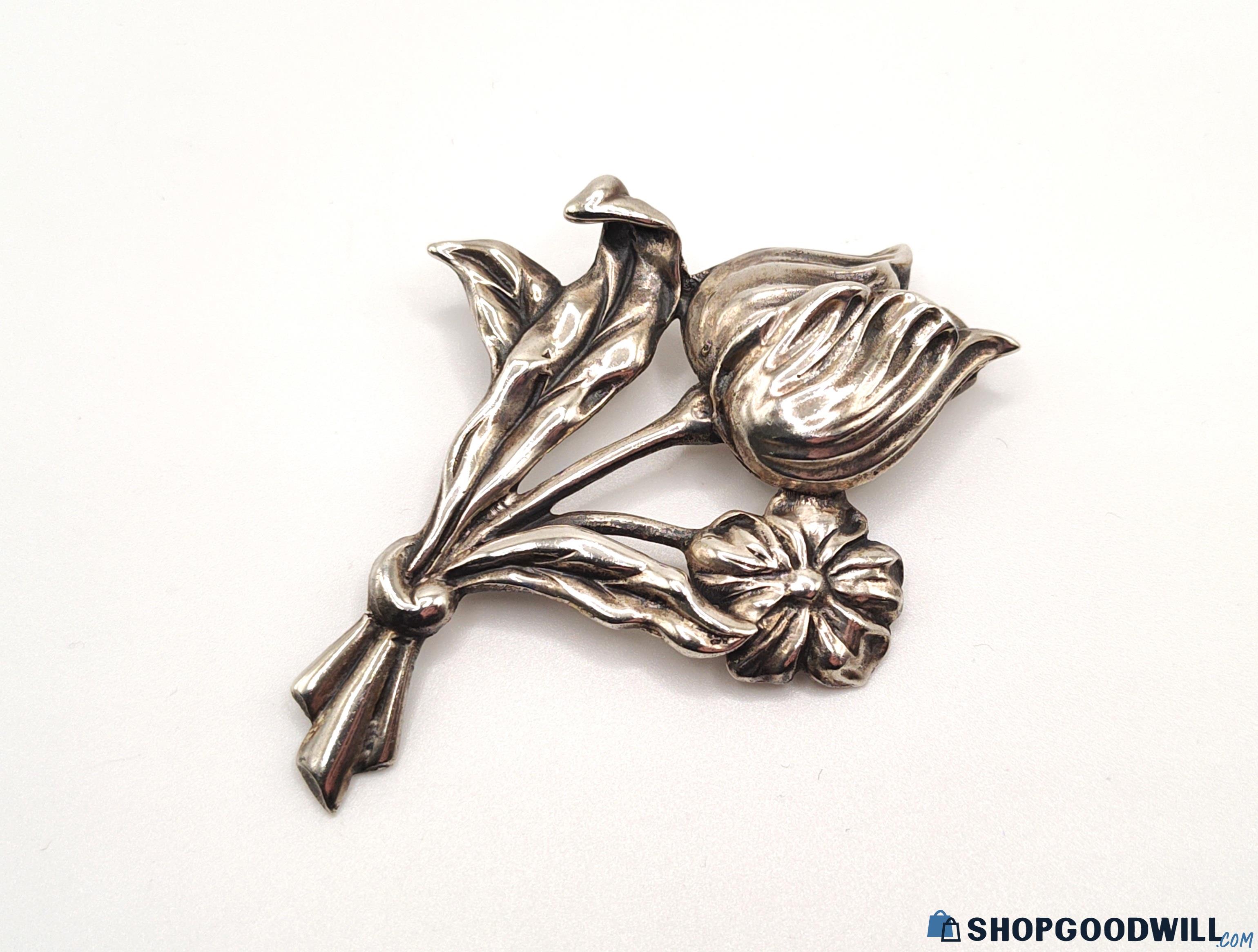 Vintage Walter Lampl Sterling Silver Flower Bouquet Brooch/pin ...