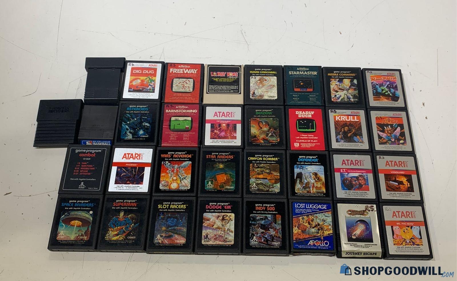 Bundle Of 30+ Atari Games Superman Defender Donkey Kong Asteroids Krull ...