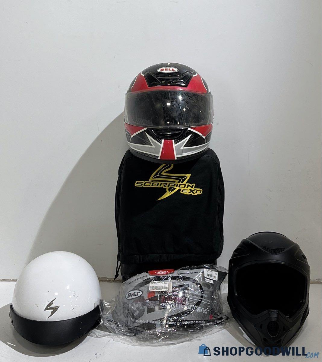 Motorcycle Equipment Collectible Lot Of 4 Pcs Incl Bilt Blaze Racer ...