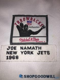 Mitchell & Ness Men's New York Jets Joe Namath #12 White 1968 Throwback  Jersey