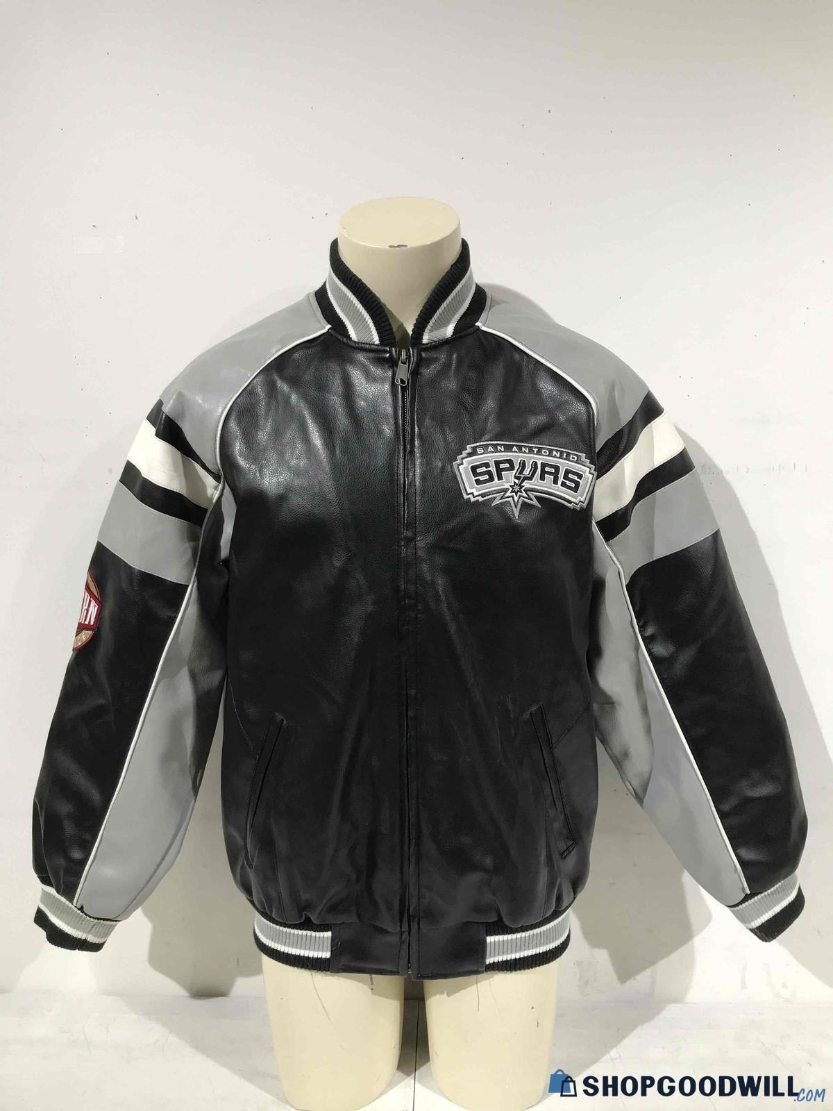 SAN ANTONIO SPURS WESTERN CONFERENCE FAUX LEATHER JACKET Size MED ...