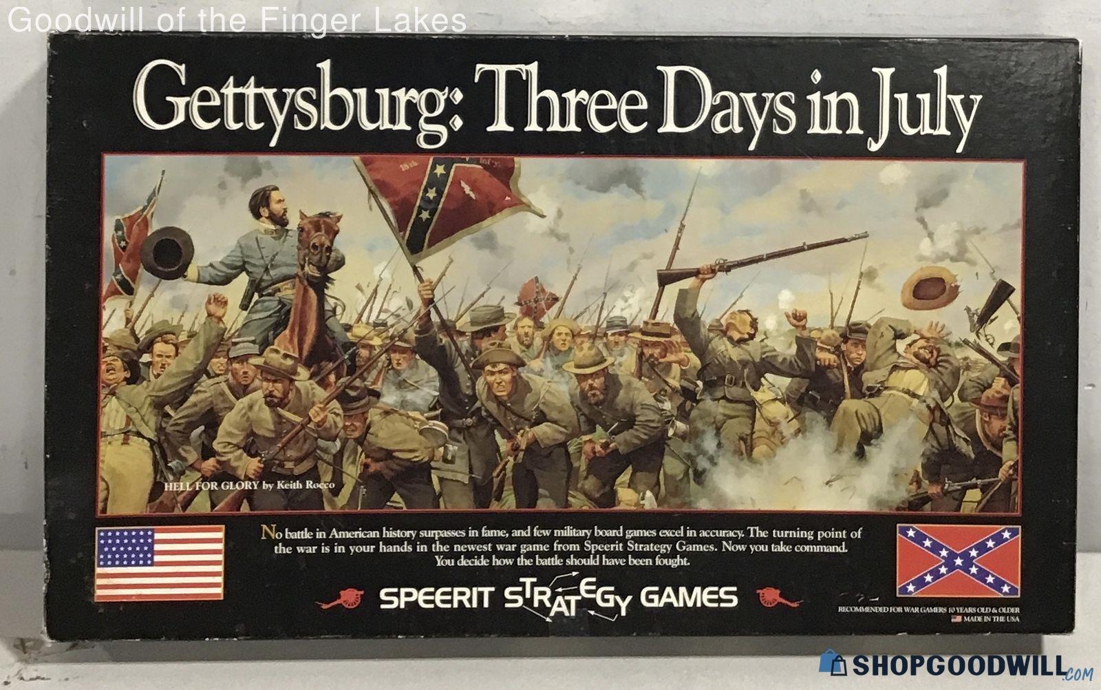 Gettysburg Three Days In July War Board Game Speerit Strategy 1995 ...