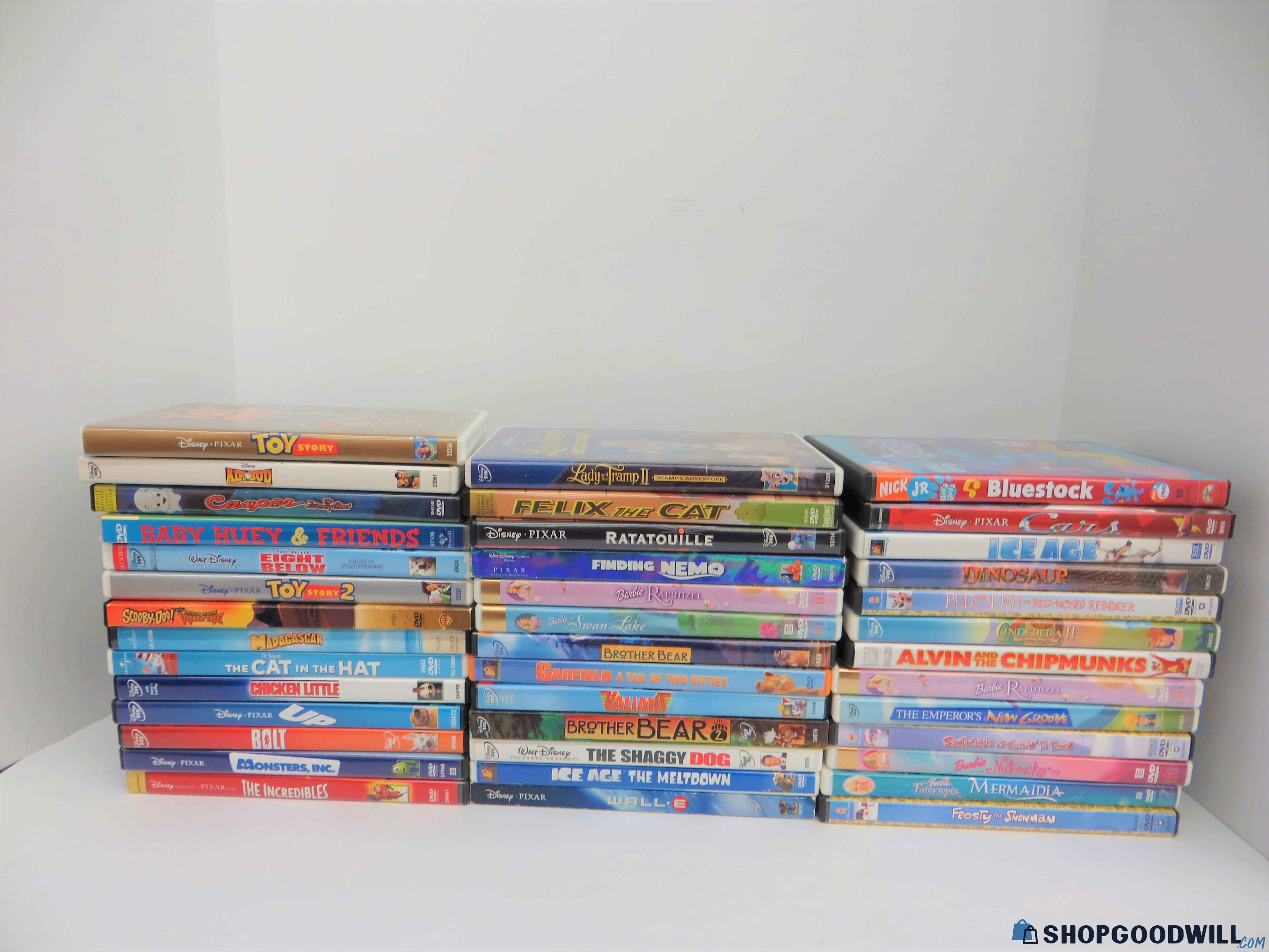 40 Various Children's/Family DVD's Including Disney Pixar Barbie And ...