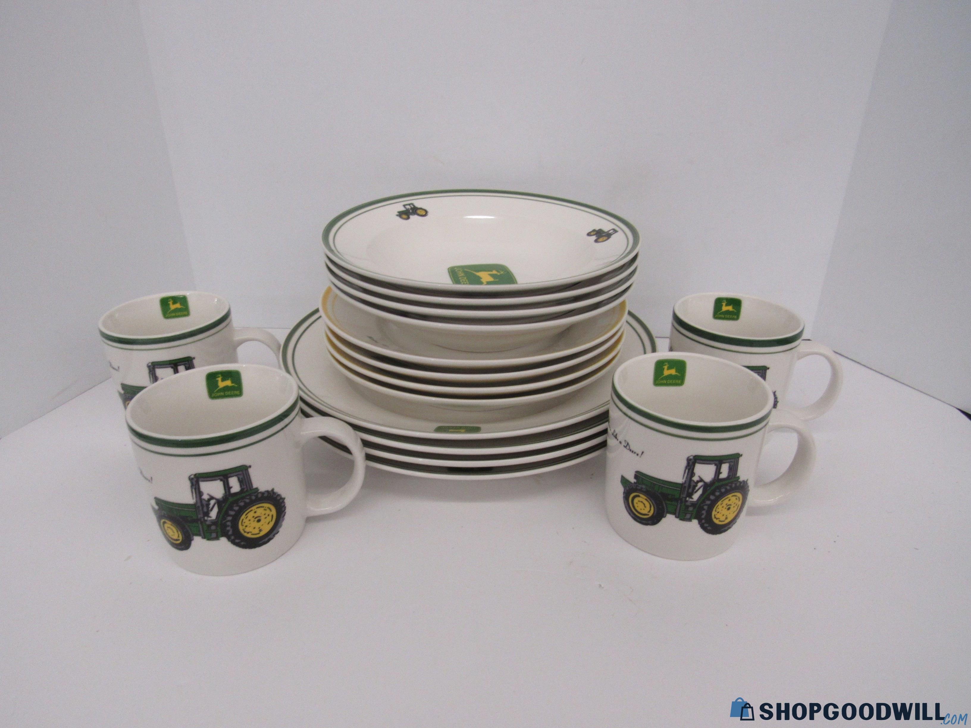 John Deere 16 Piece Dinnerware Set by Gibson - shopgoodwill.com