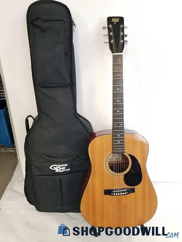 Vintage Hondo II Acoustic Guitar H125A 6-String Made in Korea +Gig Bag ...