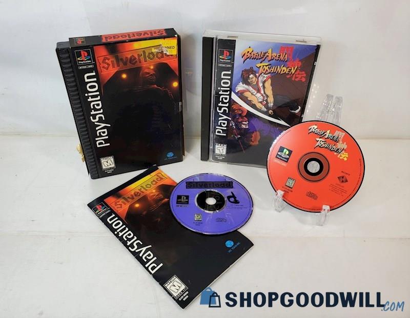 Battle Arena Toshinden PlayStation Game Long Box + Silverload PS1 Orig ...