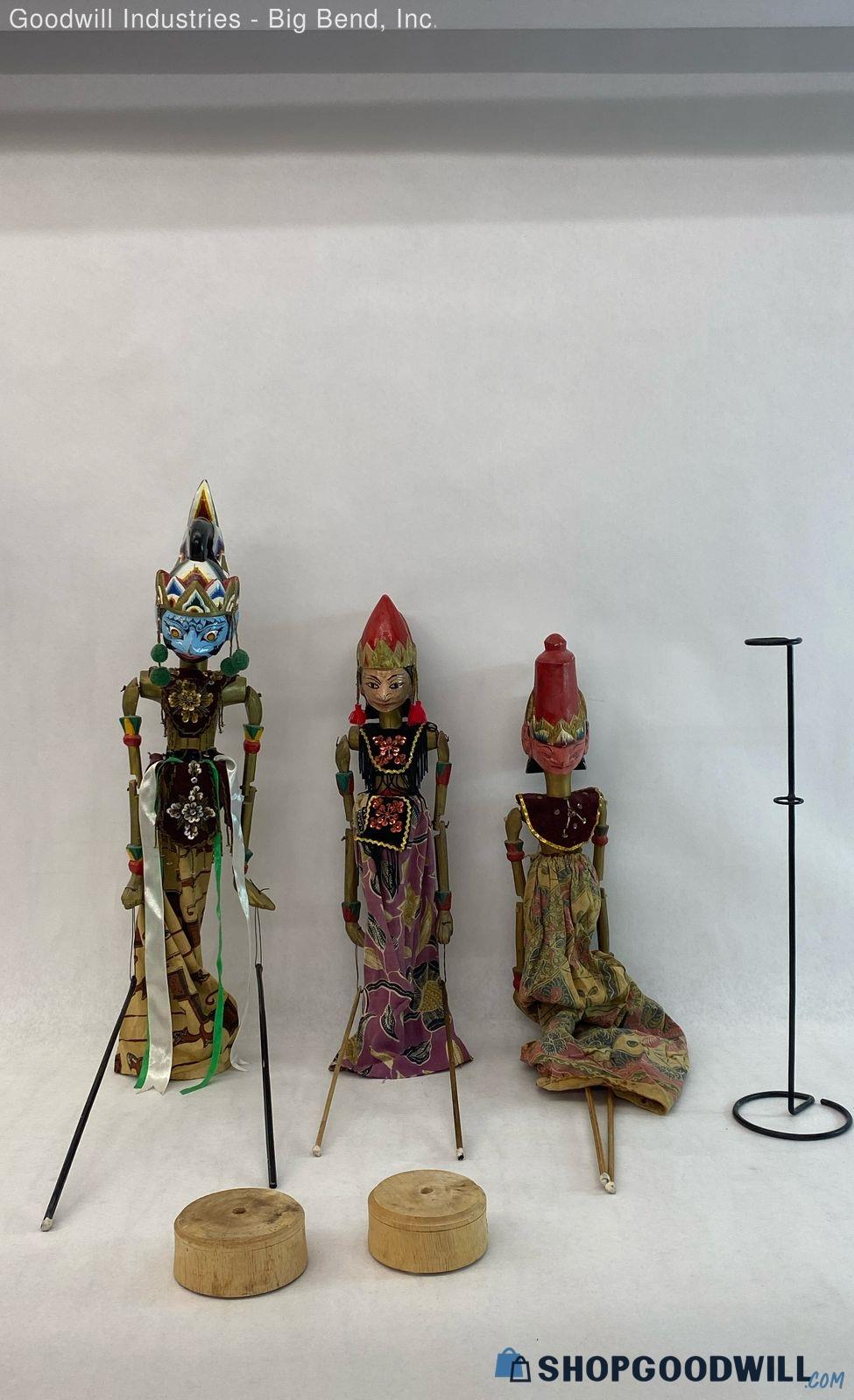 (3) Wayang Golek Wooden Doll Puppets 