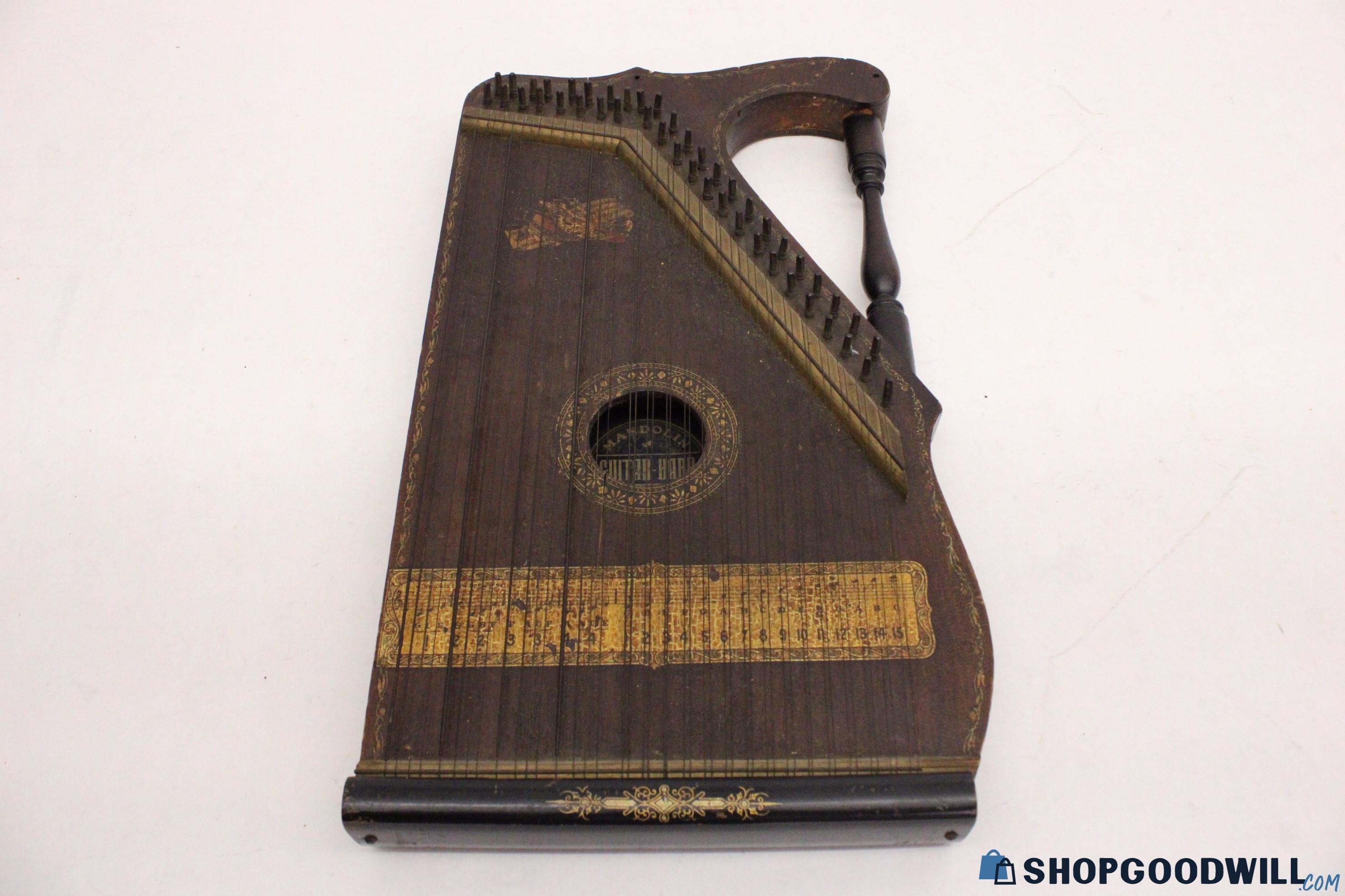 Antique Mandolin Guitar Harp Lap Harp - shopgoodwill.com