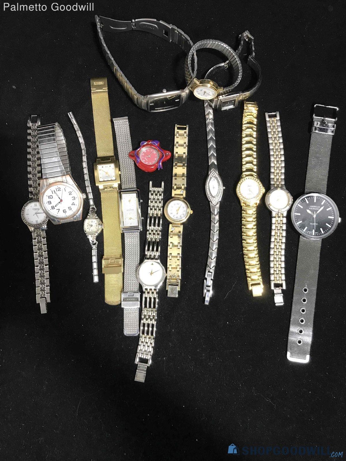 Lot of 15 Assorted Metallic Watches - shopgoodwill.com