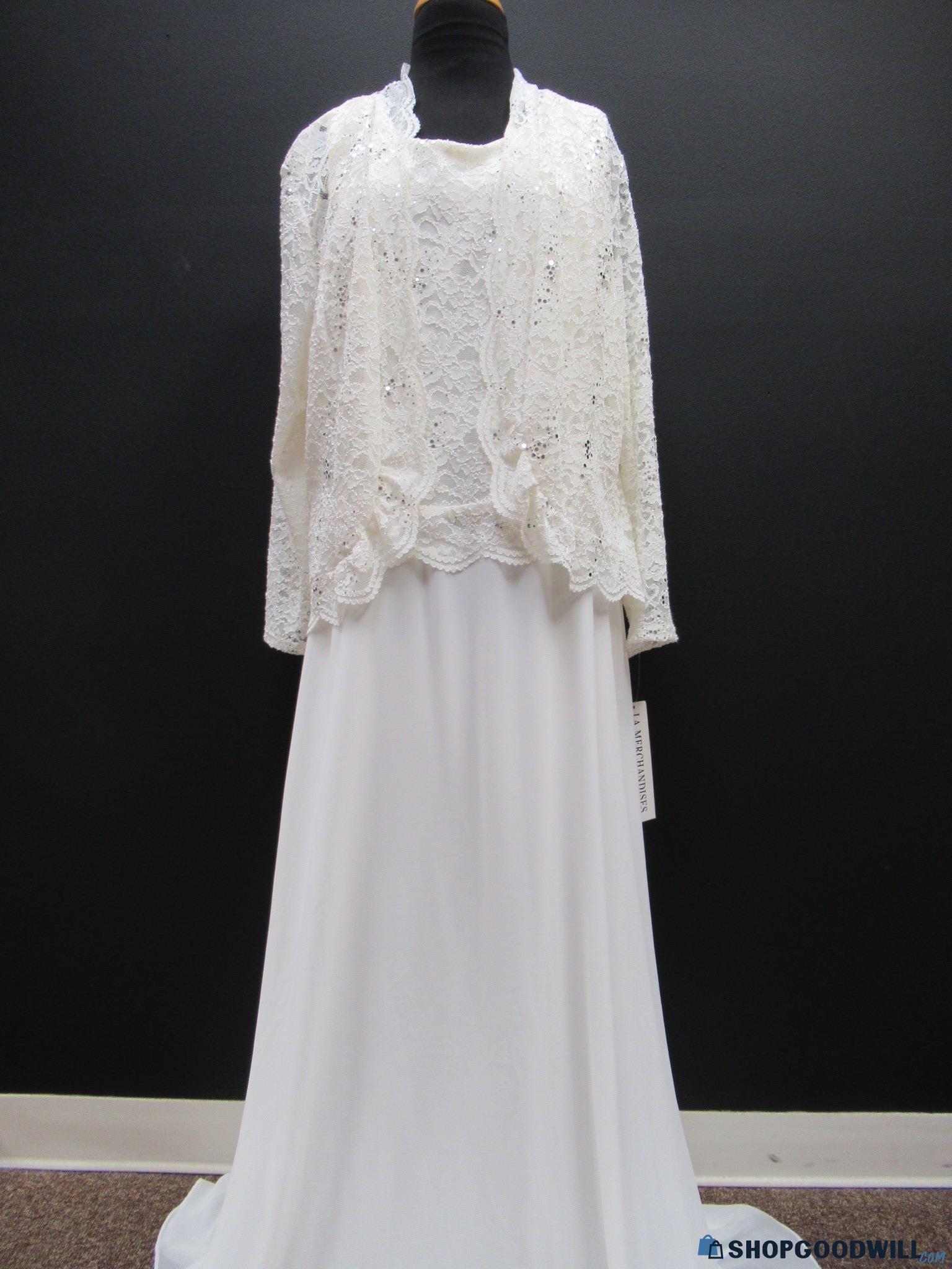 Nwt La Merchandises Mother Of The Bride Dress & Jacket Lace Silver ...
