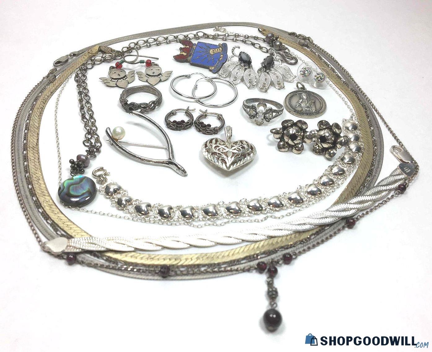 900 Silver Jewelry Lot Assortment Some Vintage 104.08g - shopgoodwill.com