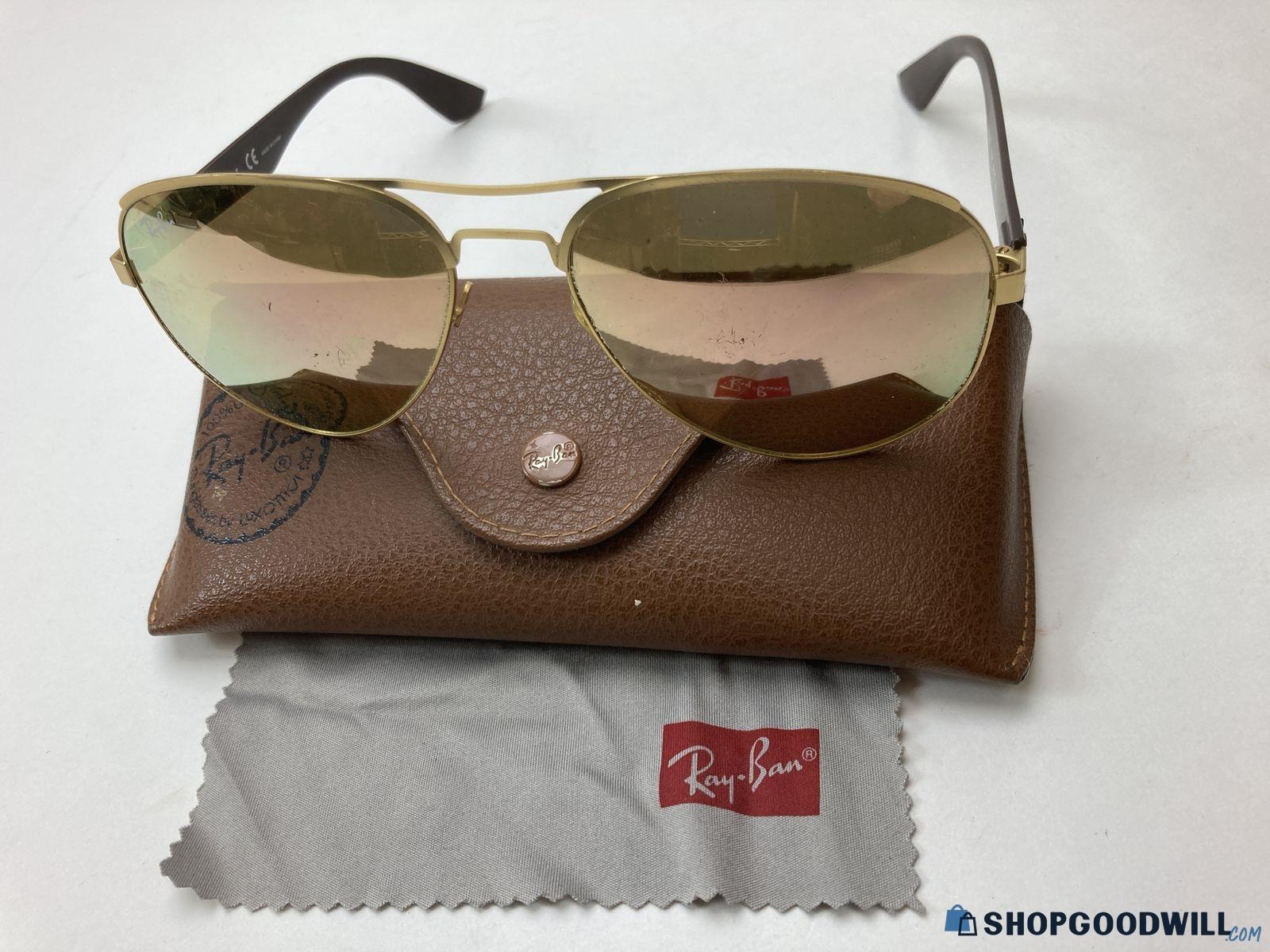 Ray Bans Gold Framed Aviators In Case Rb3523 - Shopgoodwill.com