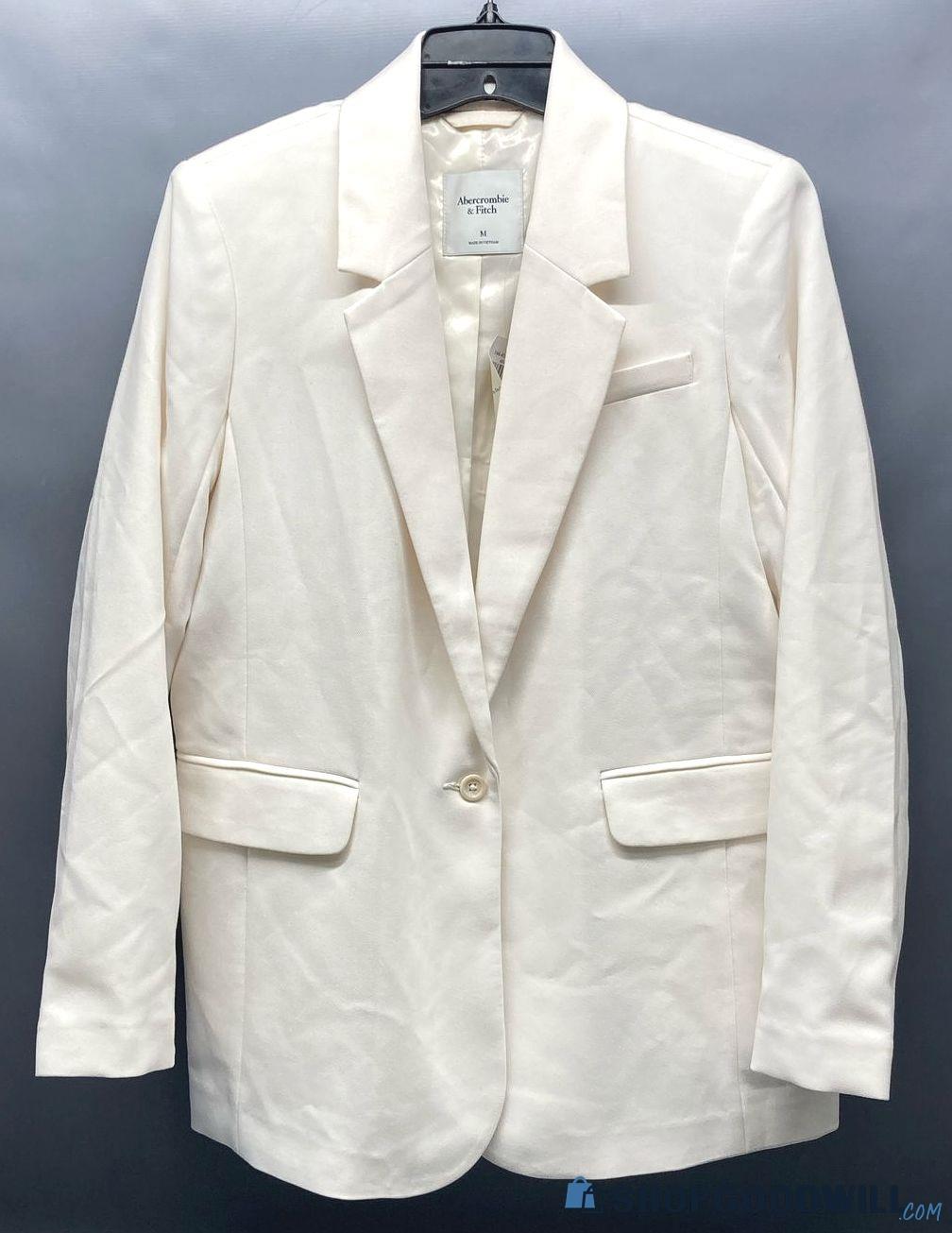 Nwt Abercrombie Fitch Women S Winter White One Button Blazer Size M Shopgoodwill Com