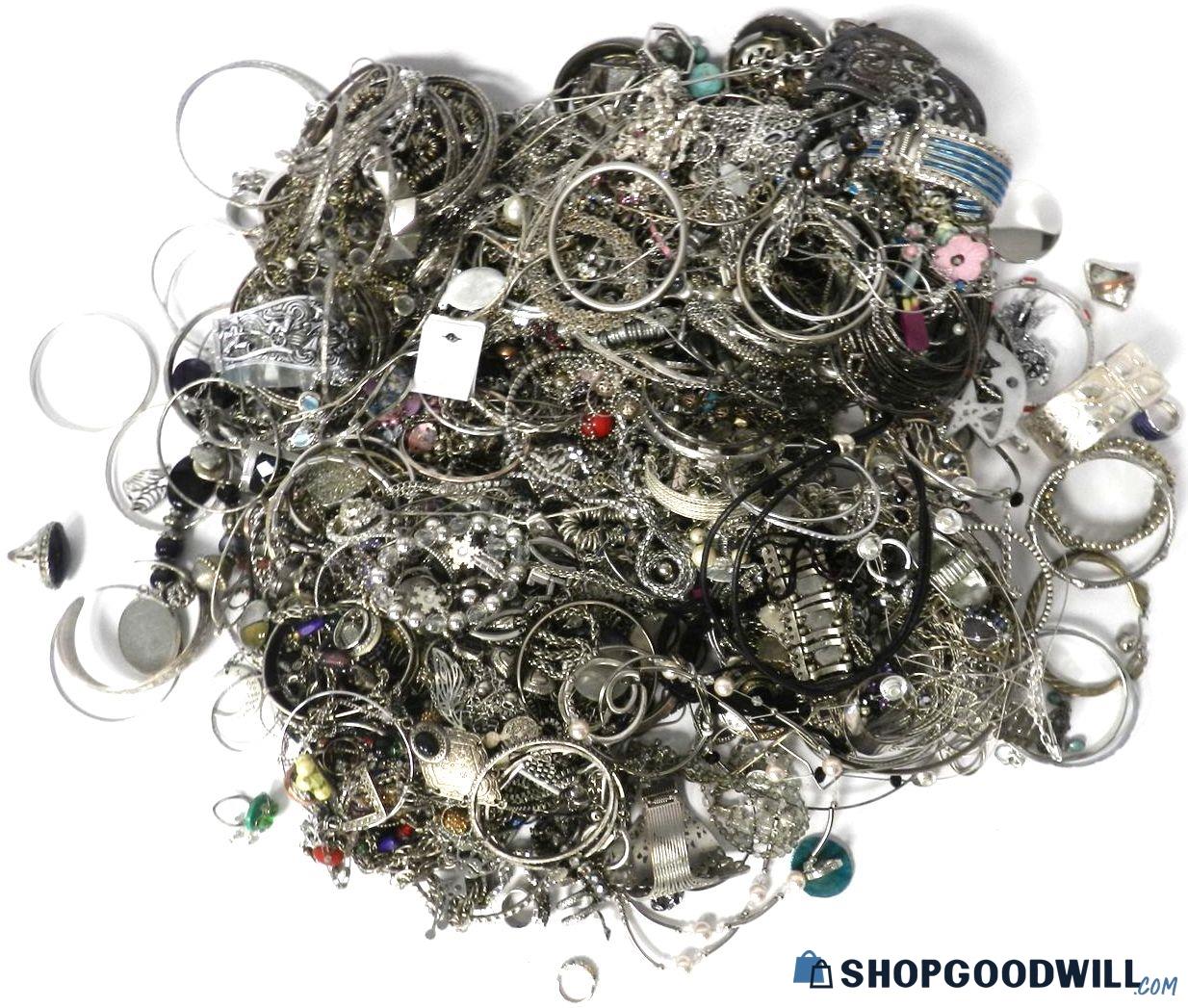 Lot of 17 lbs Silver tone Jewelry - shopgoodwill.com