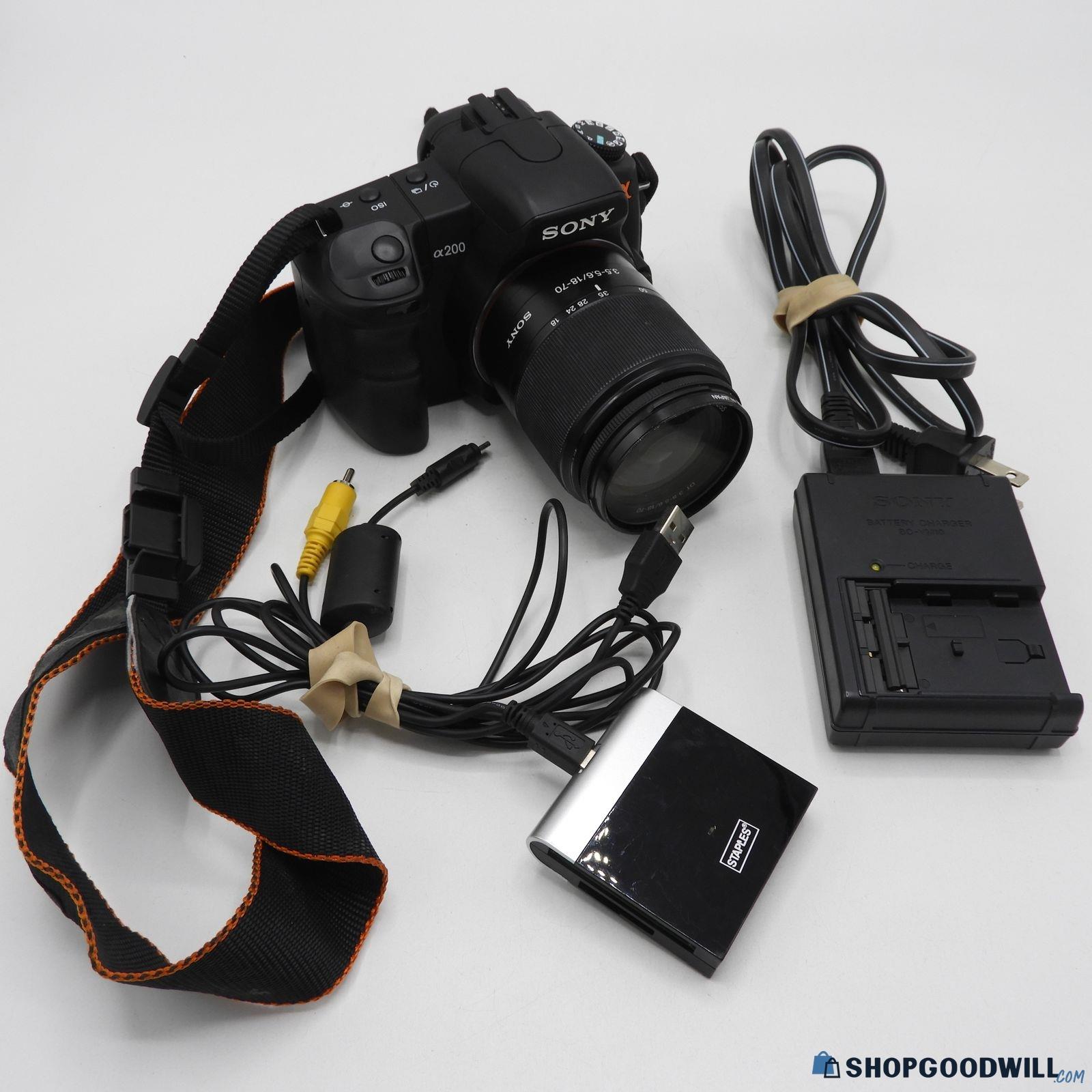 Sony Alpha A200 DSLR Camera w/ Charger & Accessories - shopgoodwill.com