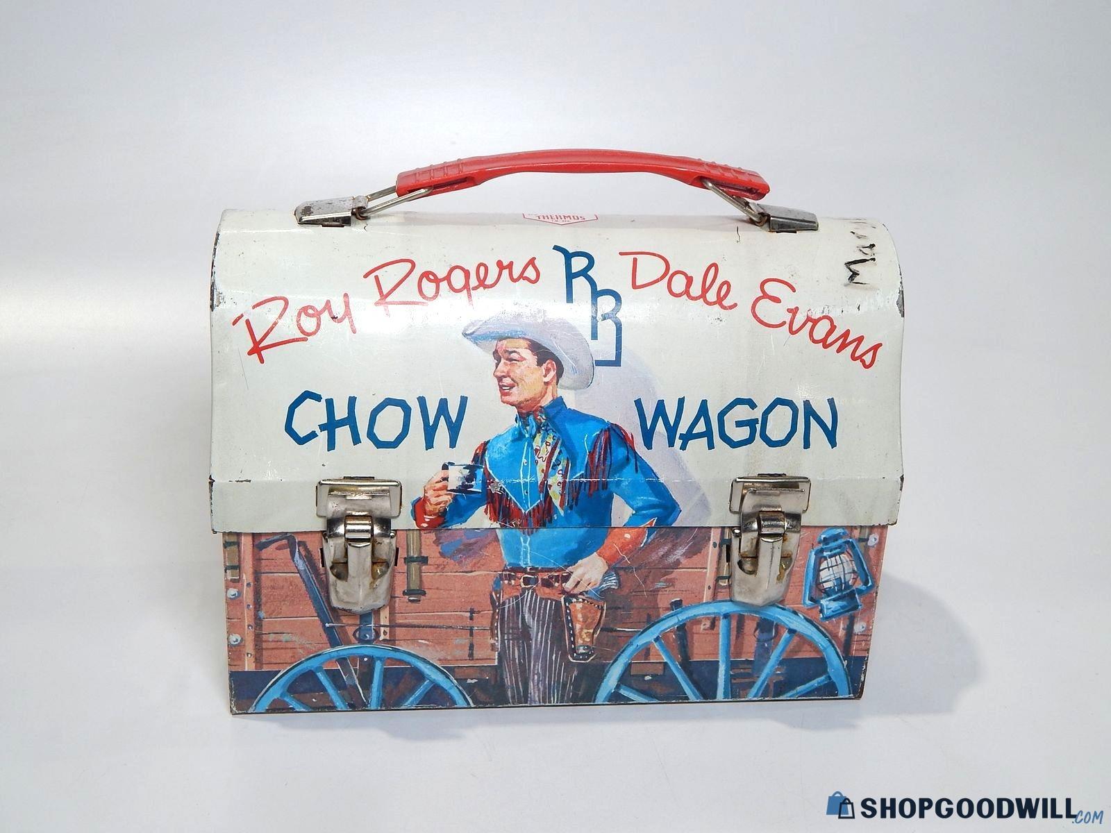 Roy Rogers & Dale Evans Chow Wagon Dome-Top Red Handle Thermos Lunch ...
