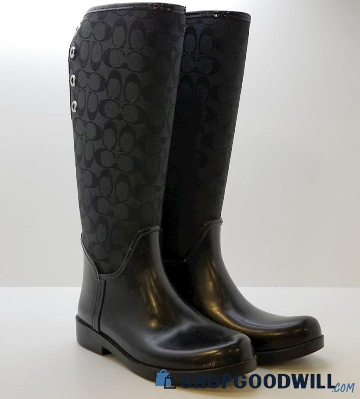 Coach Tristee Signature Black Coreset Women's Rain Boots Q1284 Size 10 ...