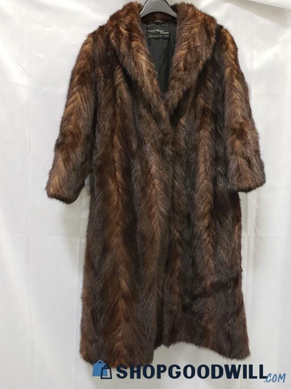 Racoon Trench Fur Coat Cherry Webb & Touraine Distinctive Furs Brown ...