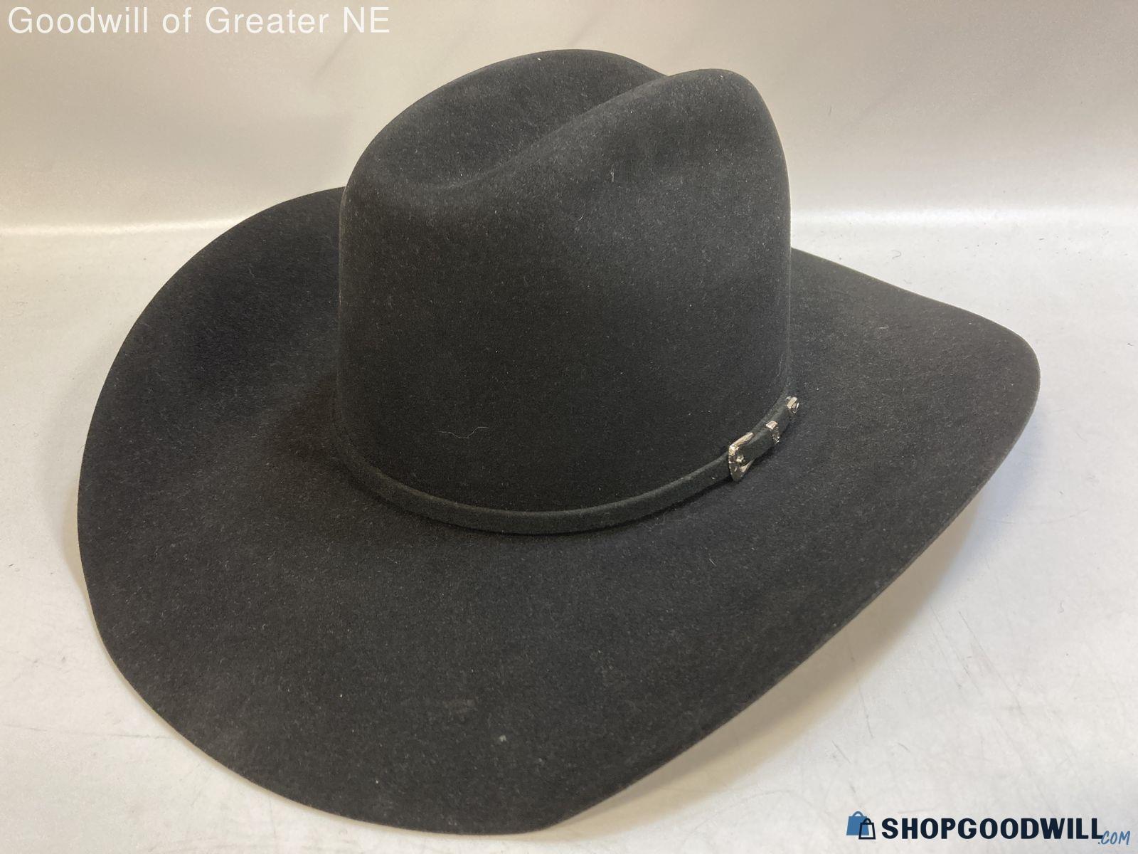 Rodeo King Black Cowboy Hat Size 7 1/2 - shopgoodwill.com