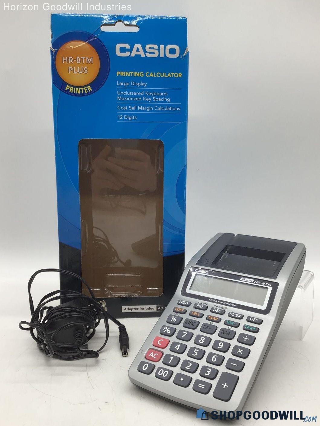 Iob Casio Hr-8tm Plus 12-digit Printing Calculator With Adaptor ...