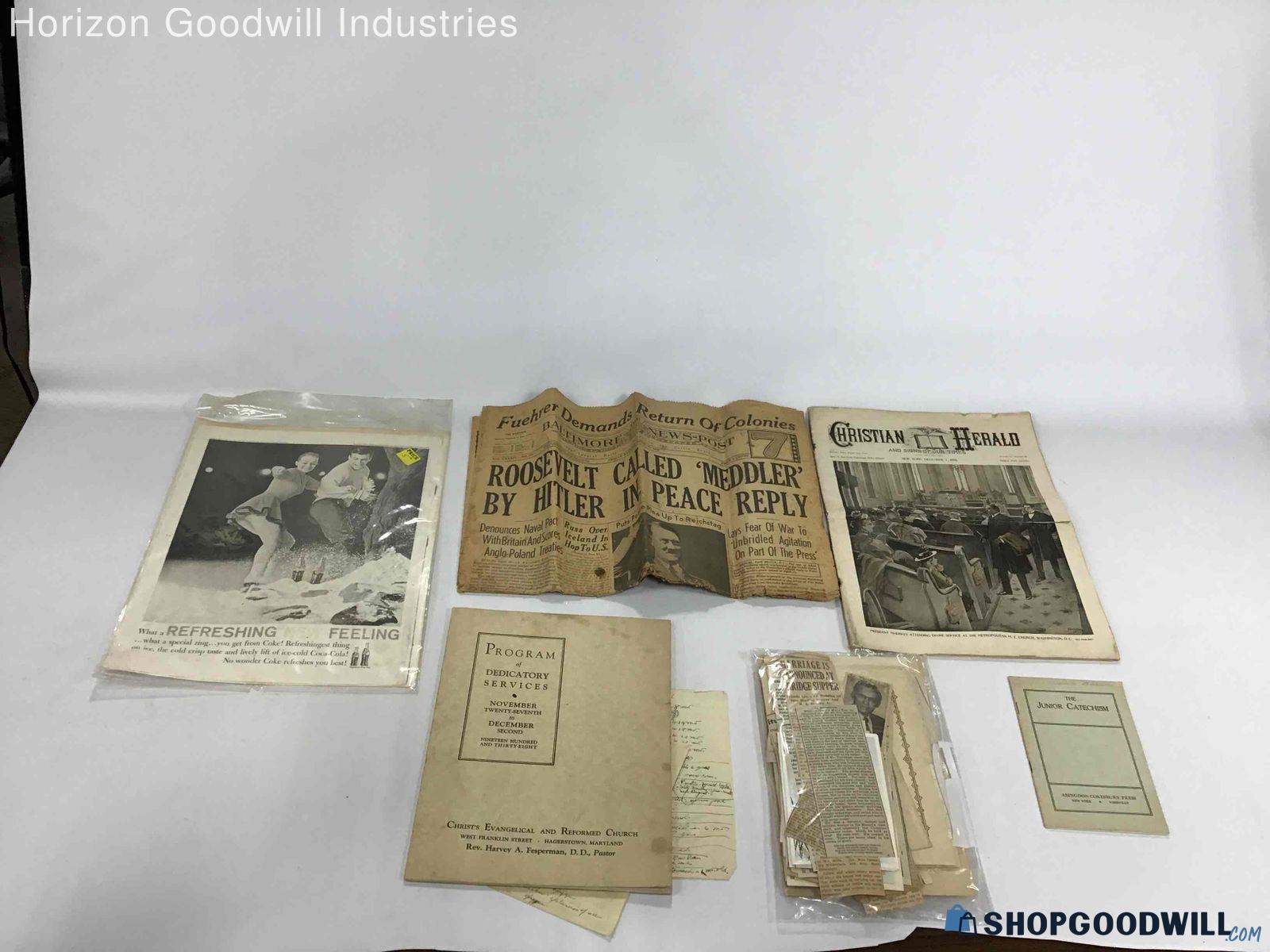 Vintage & Antique Newspaper Clippings Ephemera Lot - Shopgoodwill.com