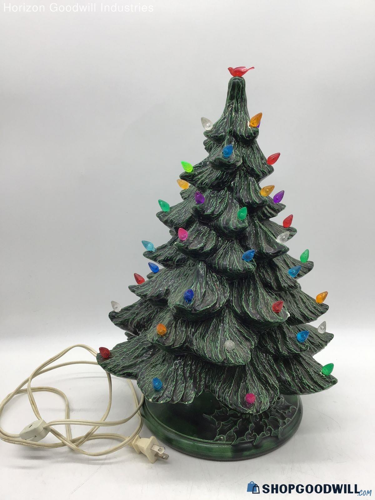 Vintage Nowell Molds Ceramic Lighted Christmas Tree W/ Base TLC ...