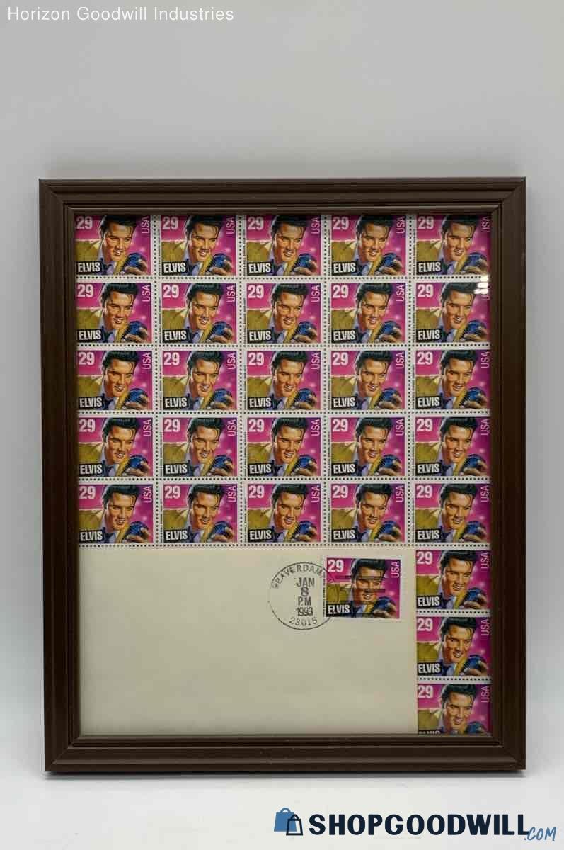 Vintage Elvis Presley Framed Stamps: 1990's 40 Count Collector's ...