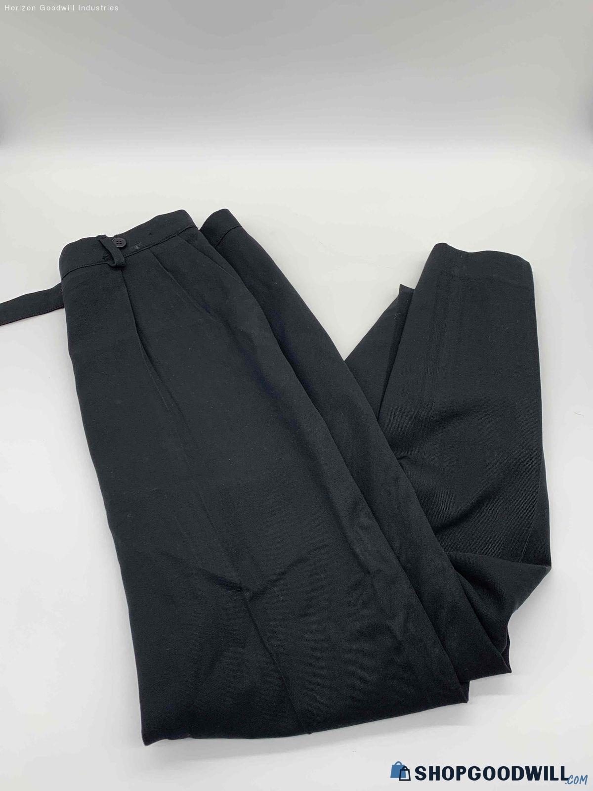 Hawksley & Wight Black Pleated Wool Pants - Size 6P - shopgoodwill.com