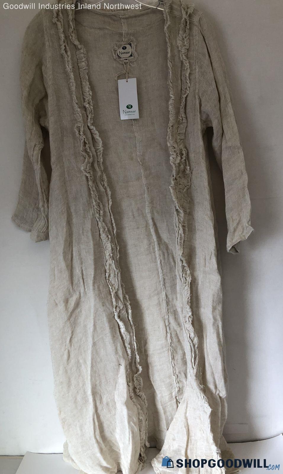 NWT Women's Namsar Shawl Kimono Moonlight 100% Linen Size S/M ...