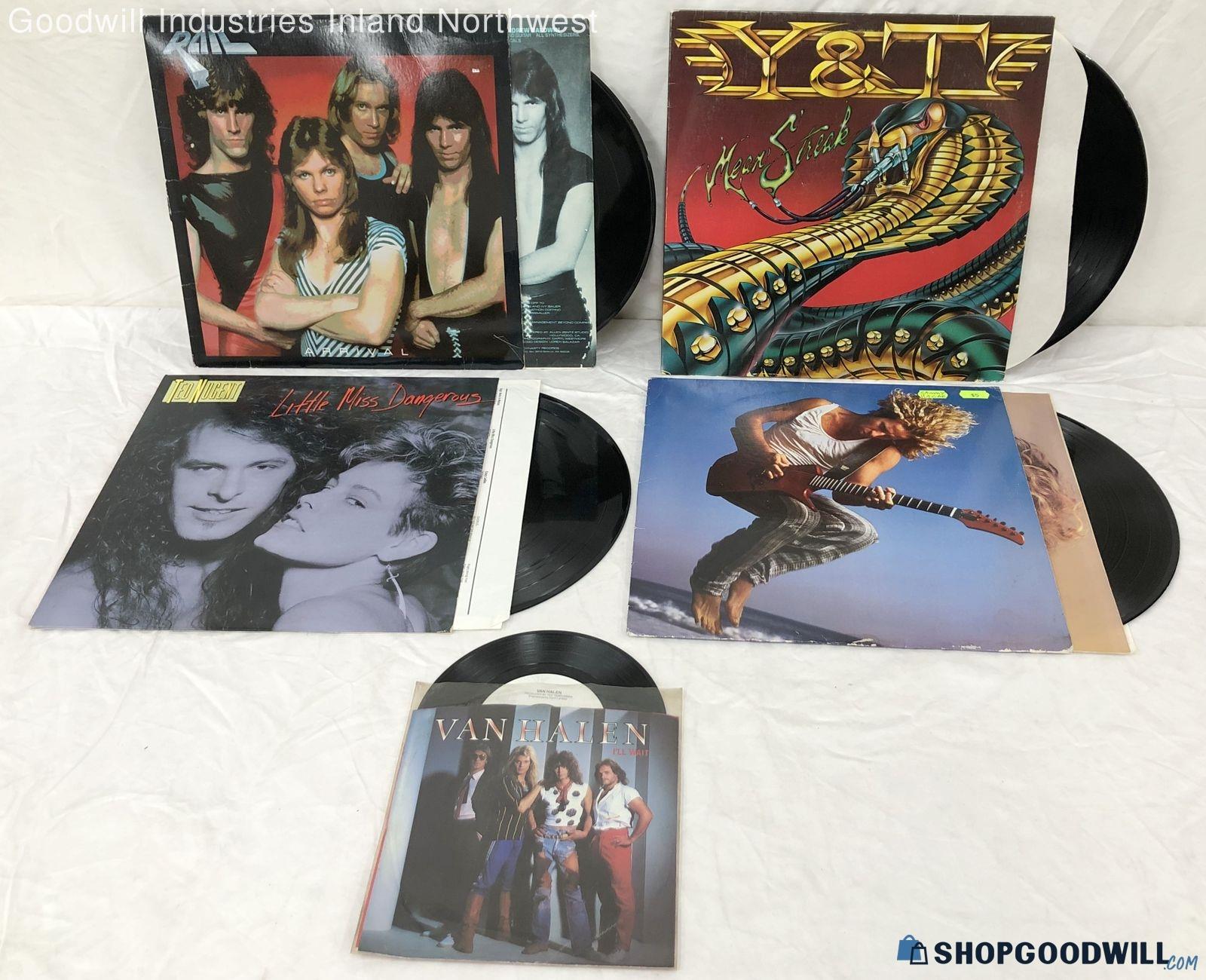 Vintage 80s Rock Vinyl LP & 7