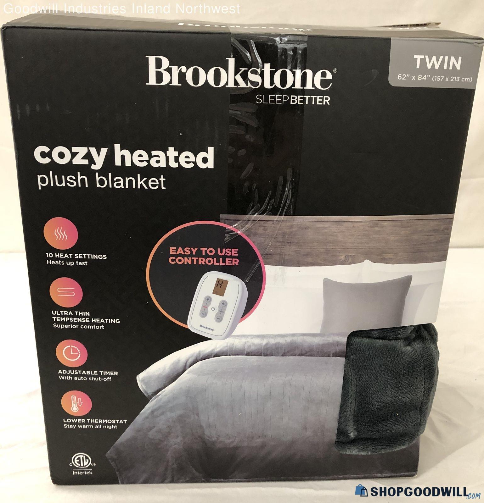 Iob Brookestone Gray Grey Electric 10 Settings Cozy Heated Plush Twin ...