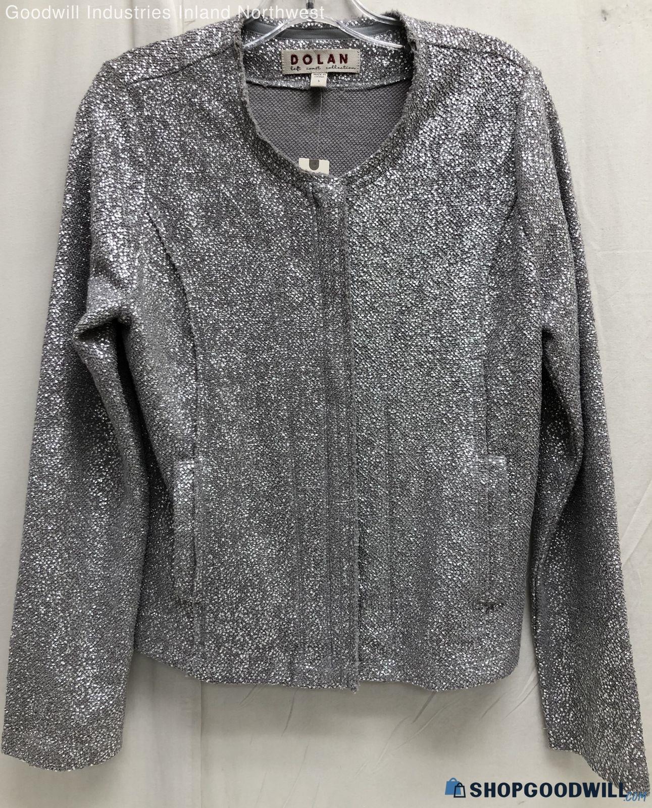 Nwt Women's Dolan Silver Sparkly Full Zip Jacket Size Small ...