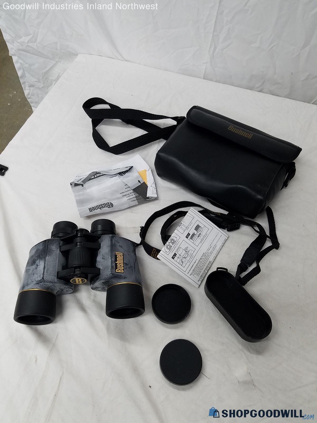 Used Black Bushnell Binoculars With Black Case 