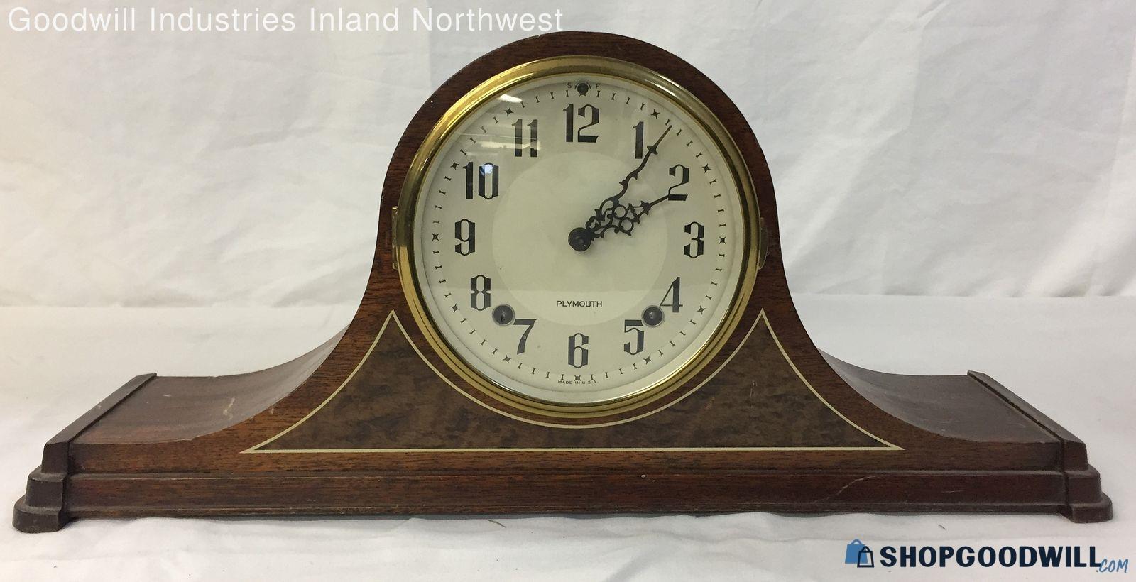 Vintage Plymouth Mechanical Mantel Clock Pendulum - shopgoodwill.com