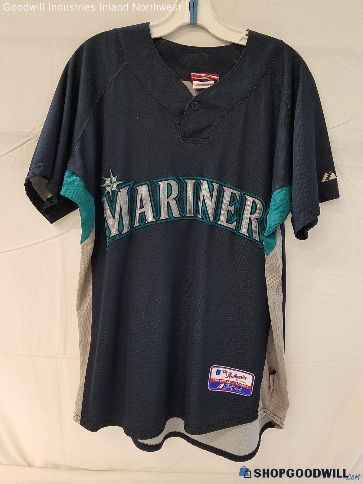 Men's Mariners Navy & Teal Athletic Jersey Top Size M - shopgoodwill.com