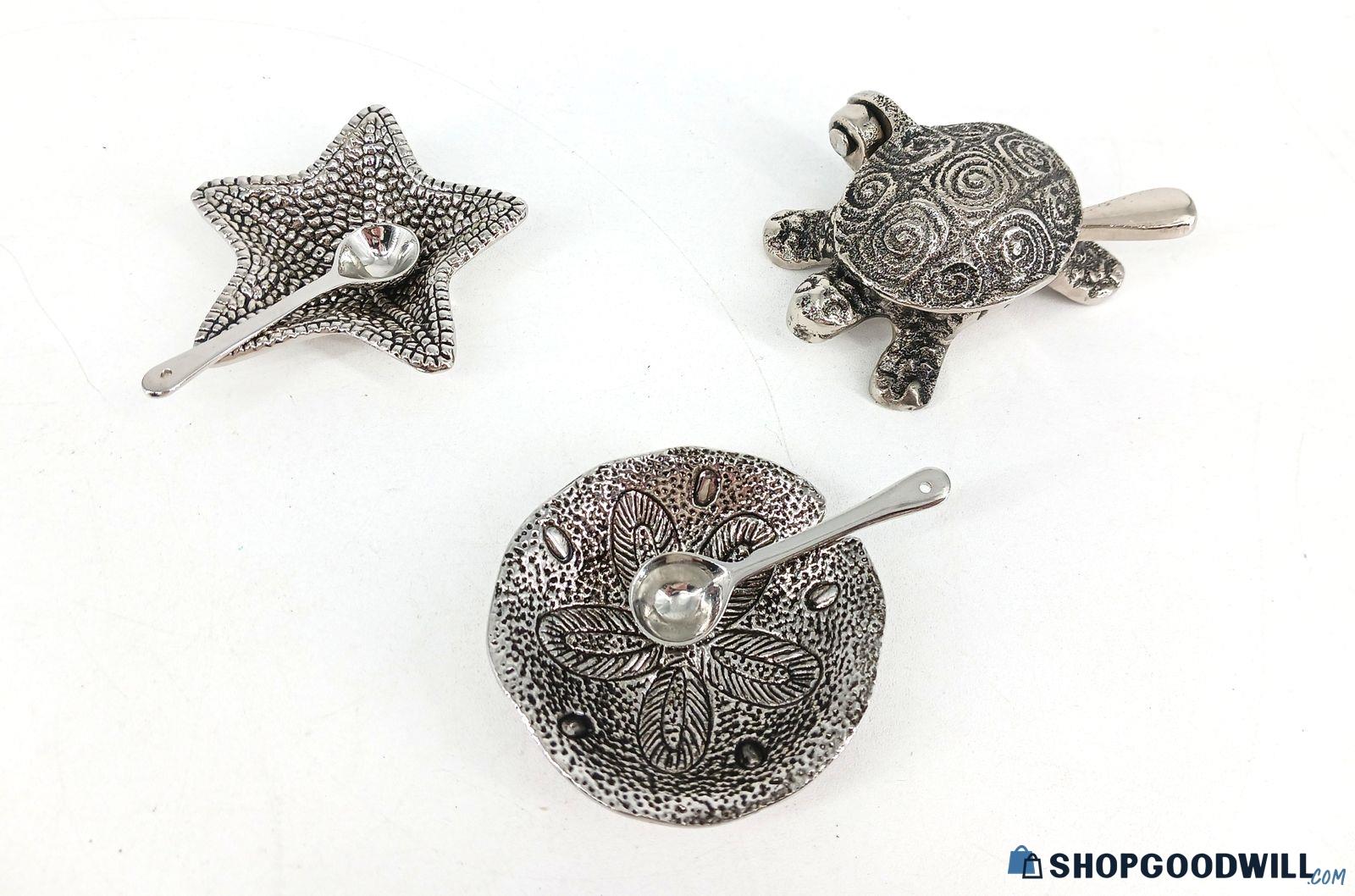 Ocean Nautical Themed Salt Serving Dishes, Turtle Sand Dollar Starfish ...