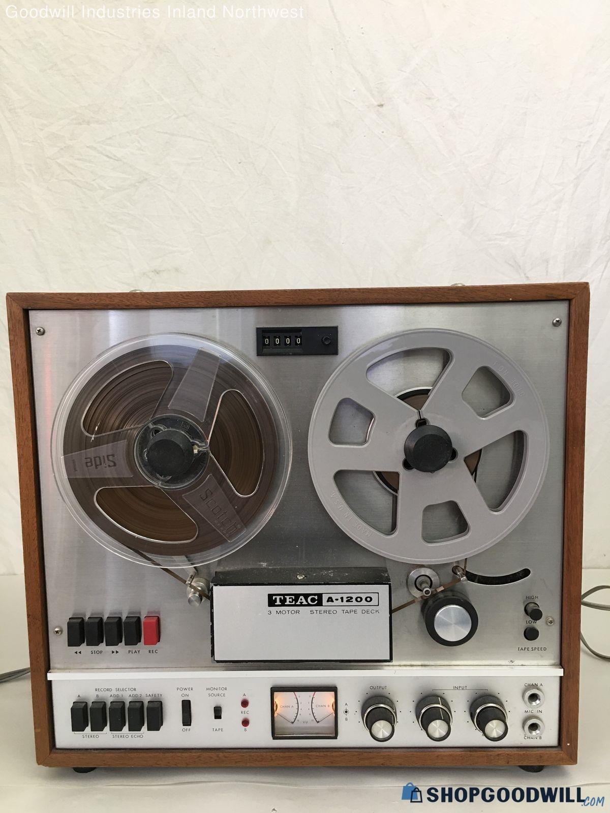 Vintage 60's Teac A-1200 3 Motor Reel To Reel Stereo Tape Recorder Deck ...