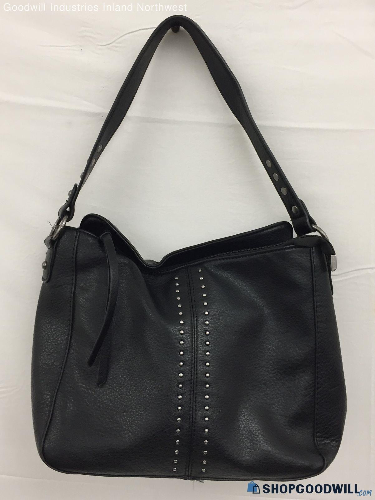 Montana West Black Pebbled Leather Studded Handbag Purse | ShopGoodwill.com