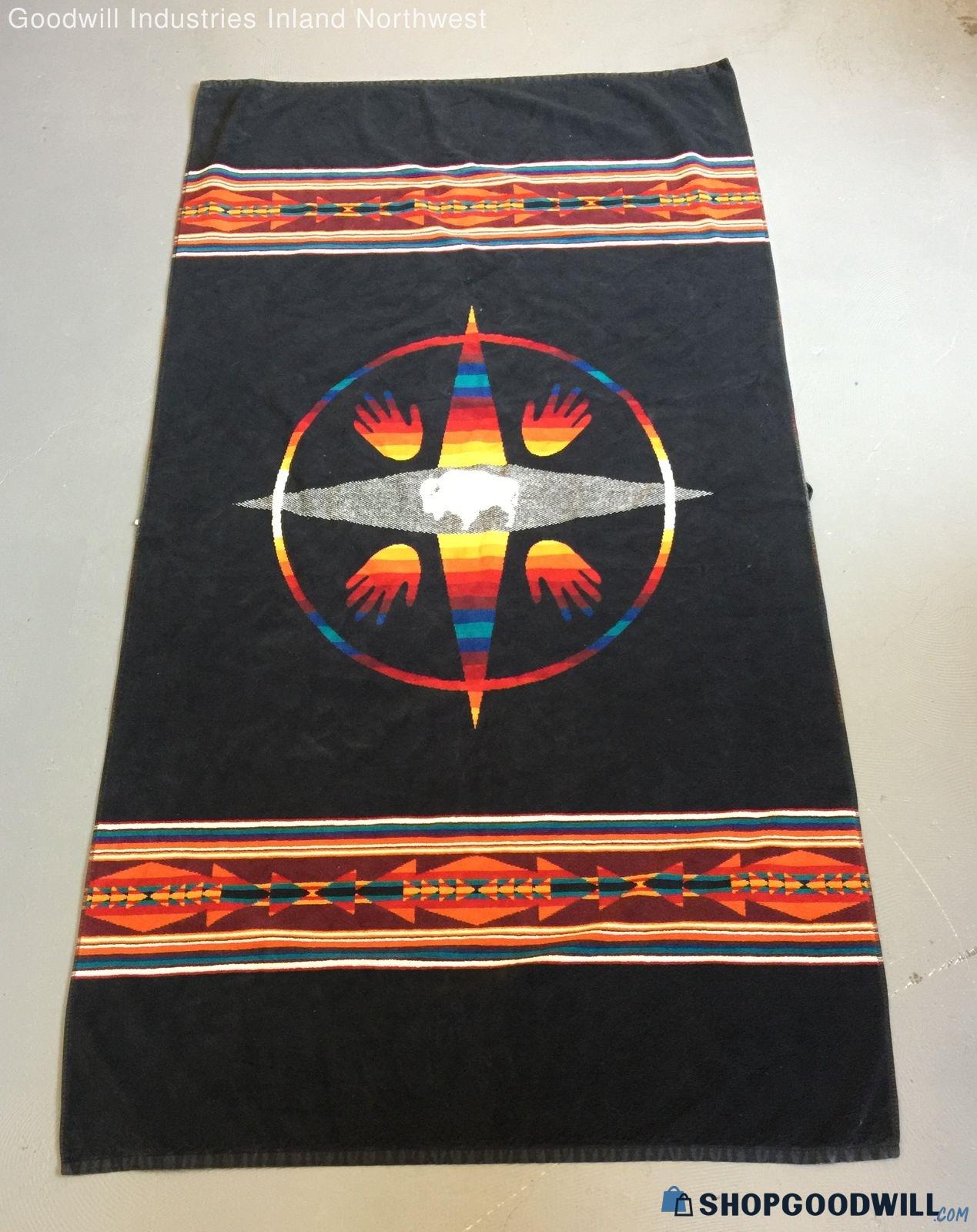 Pendleton Big Medicine Black and Orange Beach Towel 36in X 67in ...