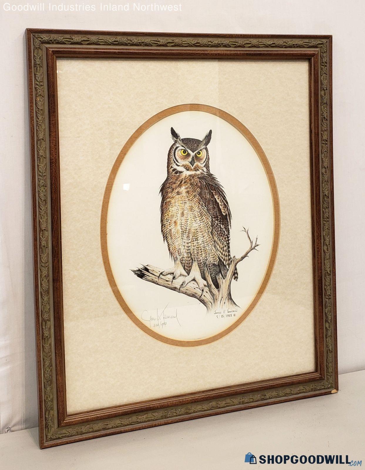 James P Townsend Great Horned Owl Print - shopgoodwill.com