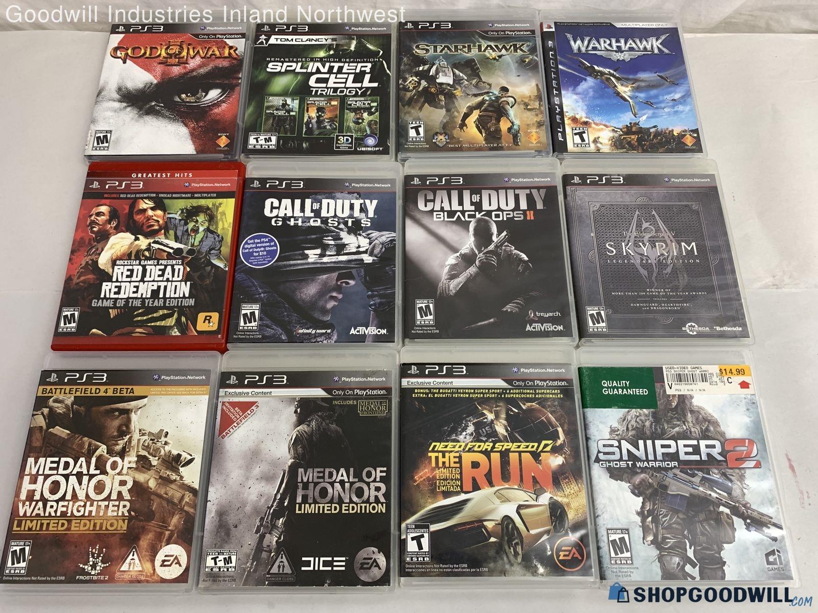 12 Playstation 3 Ps3 Games Incl. Red Dead, God Of War 3 & Skyrim ...