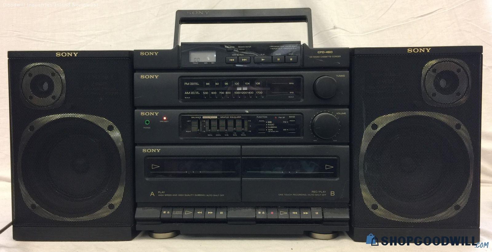 Sony Cfd 460 Amfm Cd Dual Cassette Stereo 5227