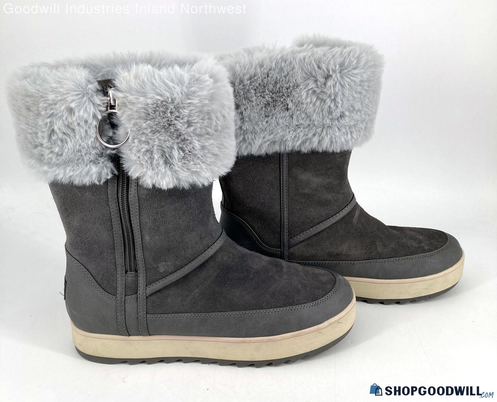 Women's Koolaburra Grey Tynlee Suede Winter Boots Size 9 | ShopGoodwill.com