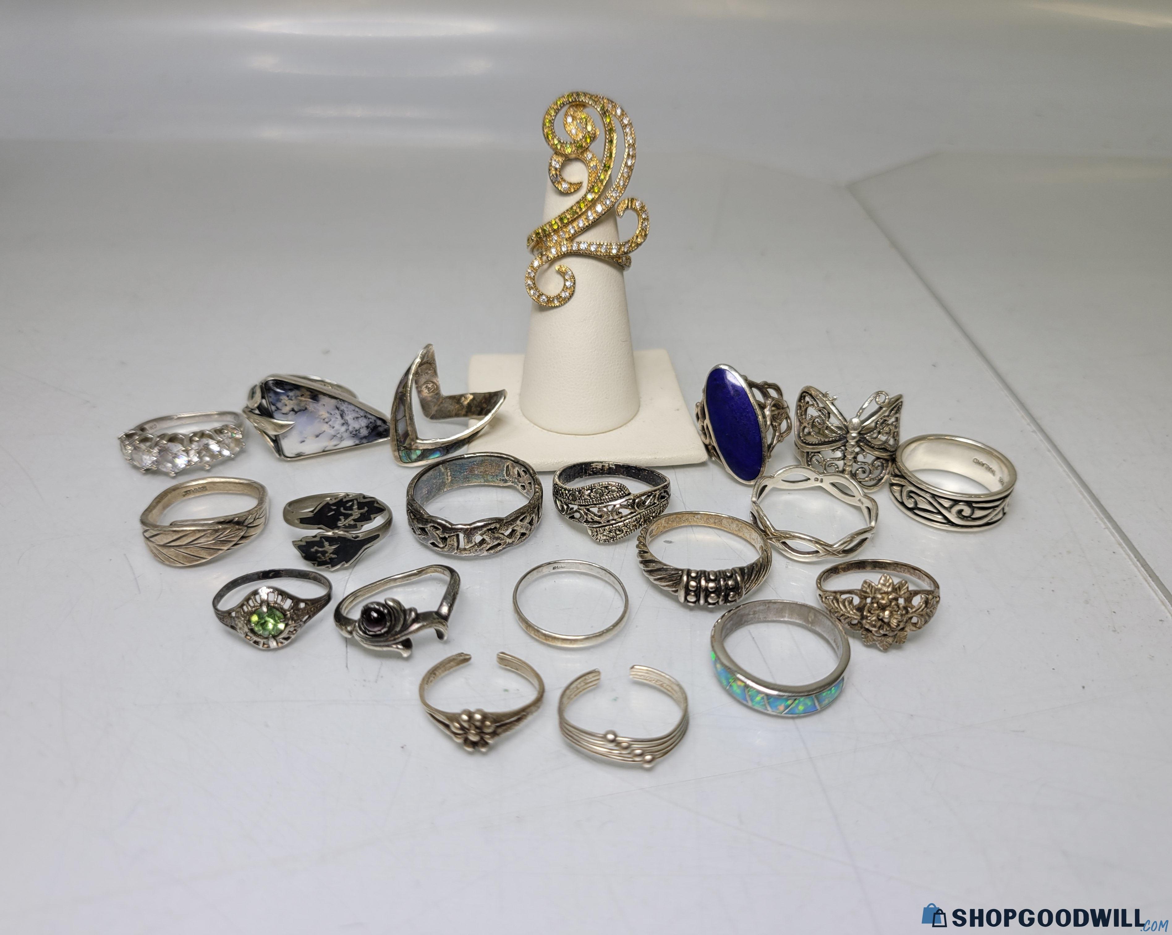 Lot Of Variety Style Sterling 925 Gem Rings | ShopGoodwill.com